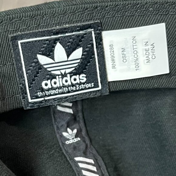 🧢 Adidas Originals Black Trefoil Logo Strapback Hat - Picture 8 of 8